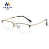 Nuevo Estilo Sencillo Armazón de Lentes para Negocios para Hombre de Alta Calidad Metal Medio Armazón Vintage Disponible con Lente para Miopía Lentes Planos