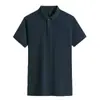 Nova camisa polo casual de algodão puro para o verão de 2022, gola com fenda, leve luxo, cor sólida, manga curta, estampada, publicitária, cultural