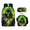 Comércio Exterior Transfronteiriço Mochila Escolar Infantil Skull Boy Estojo Lancheira Térmica Conjunto de Três Peças 1º ao 6º Ano