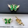 Anel de Contas Espaçadoras Borboleta de Zircônia Banhado a Ouro 18K Cobre Conserva Cor Acessórios para Pulseira de Cristal DIY Colar