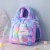Bolso de Hombro de Felpa Bordado de Dibujos Animados Transfronterizo Lindo Bolso de Mano para Niñas Niños Unicornio Bolso Cruzado para Niñas en Stock