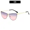 Gafas de Sol Estilo Callejero Versátiles de Metal con Montura Grande Ojo de Gato Europeas y Americanas Moda Chica Caliente Protección Solar para Viajes Gafas de Sol Transfronterizas Personalizadas