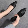 Estar de pie mucho tiempo no cansará tus pies. Zapatos de Trabajo para Mujer con Punta Fina y Boca Baja de Tacón Bajo Negros Zapatos Profesionales para Mujer Planos de Piel Suave Zapatos para Mujer