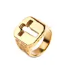 Moda europea y americana acero inoxidable retro personalidad hombres anillo tendencia cruz hueco titanio acero anillo joyería al por mayor