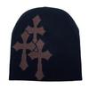 Gorro de Punto Estilo Y2K Corto Patrón Cruzado Jacquard para Mujer Deporte al Aire Libre Tendencia Calle Lana Gorro de Lana Fábrica