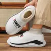 Pantuflas de Algodón para Hombre para Invierno al Aire Libre con Forro de Felpa, Pantuflas Cerradas Cálidas y Engrosadas, Zapatos de Algodón Impermeables para Adolescentes