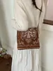 Bolso de Mano Frosted Bordado Bohemio para Mujer, Gran Capacidad, Bolso de Hombro de Moda Retro Nuevo Estilo Nacional Tendencia