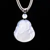 Jade Natural Auténtico Ágata Blanca Hielo Buda Exquisita Joyería de Jade Colgante para Mujer Colgante Joyería Fábrica Venta al por Mayor