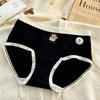 Otoño e Invierno Japonés Lindo Oso 7A Calzones Largos de Algodón Entrepierna para Mujer Cintura Media Talla Extra Algodón Sin Marca Calzones para Mujer