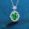 Selecionado s925 Colar de Prata Esterlina Azul Amarelo Vermelho Esmeralda Colar Vintage Light Luxury Ins Style