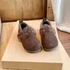 Sapatos Birkenstock Forrados com Lã Estilo Coreano para Crianças 2026 Novidades de Inverno Sapatos Peludos com Solado Macio para Meninas Sapatos de Algodão com Solado Macio Tendência