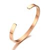 Pulsera Grabable de Acero Inoxidable de 6 mm Pulsera de Acero de Titanio Pulsera Abierta Oro Pulsera Simple en Forma de C para Damas B-212