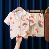 Novos Pijamas Infantis para Meninas 2026, Cardigã de Manga Curta de Verão para Casa, Conjunto para Bebês, Conjunto de Duas Peças para Menininhas