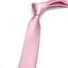 Fábrica em estoque gravata de seda artificial cor sólida brilhante masculina e feminina formal de negócios vermelha preta estilo manual 5cm