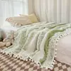 Manta de Peluche Jacquard Catiónico Rayada Doble Cara Manta Pequeña Casual Sábanas de Invierno Exportación Transfronteriza Exportación