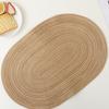 Base de Panela Resistente ao Calor Estilo Ins, Tapete Decorativo Trançado Feito à Mão, Jogo Americano Oval de Fio de Algodão, Tapete Isolante de Tecido de Ráfia, Estilo Ins