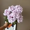 Flor Artificial nueve cabezas diamante rosa mango rayo fondo haz decoración del hogar camino plomo rizado conjunto pared de flores boda Exterior