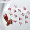 Rosa manicure material pacote jóias luminoso fishtail Camellia arco manicure jóias diy material artesanal