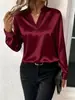 2026 Camisa casual de manga larga holgada con estampado y cuello abierto para mujer, transfronteriza europea y americana de Amazon