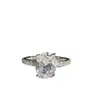 Anillo de Boda Versa Gao Ding Cuic Huevo de Paloma 2.0 Quilates para Mujer Cobre Blanco Chapado en Oro Microincrustado con Ocho Corazones y Ocho Flechas Circonita Ovalada