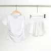 Camiseta de Yoga Feminina, Alta Qualidade Secagem Rápida Manga Curta Slim Fit Pilates Treinamento Fitness Top, Roupa Esportiva Casual