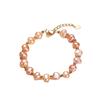 Suministro Directo de Fábrica de Pulseras Barrocas de Perlas de Agua Dulce con Formas Especiales para Niñas Artesanías Simples Naranja Joyería para Manos