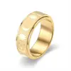 Anillo Giratorio de Acero de Titanio Sol Estrella Luna para Hombres, Venta Caliente Transfronteriza Moda Anillo Giratorio de Acero Inoxidable para Parejas