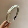 Diadema coreana de lunares blancos y negros para lavar la cara, de alta gama, versátil, diadema ancha para la parte superior del cráneo, accesorio retro para el cabello de pequeña fragancia