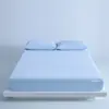 Sábana bajera ajustada de seda de hielo para enfriamiento de verano, colcha de color sólido, sábana de cobertura completa, protector de colchón pro3.0, funda de cama a prueba de polvo, juego de cama