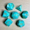 Juego de Dados Poliedros D&D con Patrón de Mármol, Color Mixto Transparente D4D6D8D10D12D20 Caras, Coc, Juego de Mesa, Juego de Siete Piezas