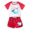 Traje de fiesta de verano de manga corta para niños y niñas, estilo occidental, bonito y nuevo, informal, de dos piezas