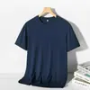 Camiseta de Manga Curta de Seda de Gelo Verão Fresca Gelada Sedosa Masculina Roupas de Seda de Amora Estilo Coreano Solta Fina Meia-manga Camiseta Masculina