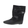 Botas nuevas estilo retro, botas de moda de otoño para mujer 2026 con punta cuadrada, botas de caña media adelgazantes, botines versátiles 2026