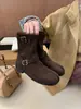 Primer Encuentro Ji Botines Tobilleros de Ante Divididos Estilo Coreano Otoño/Invierno Tacón Bajo Versátiles para Viajar Botas Martinas Caña Corta Adelgazantes para Mujer