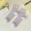 Calcetines Finos de Malla Hueca para Mujer de 200 Agujas, Calcetines Cortos de Color Sólido para Maternidad, Calcetines con Puño de Burbuja y Encaje, Sin Costuras