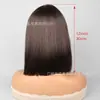 Peluca de Fibra Química Seda de Alta Temperatura para Mujer, Cobertura Completa de la Cabeza con Encaje en Forma de U, Cabello Corto Liso Amazon