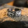 Anillo Personalizado de Lujo Ligero para Hombre Estilo Europeo y Americano, Diseño Vintage Artístico Mano de Dios, Anillo Ajustable para Dedo Índice
