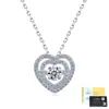 Collar Doble Corazón de Plata de Ley S925 con Moissanita y Diseño Dinámico de Latido, Cadena para Clavícula, Versátil para Uso Diario, Regalo para Novia