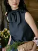 Camisa sin mangas de acetato bicolor Jicouture para mujer en verano, top fino holgado, elegante y de alta gama