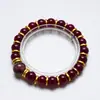 [Tejido de Sueños Rojo Dorado] Pulsera de Cristal Rojo Natural con Pegamento Rojo para Mujer La Más Fácil de Combinar Pulsera de Ágata Roja Sangre de Paloma de Cristal Lote