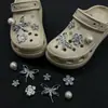 Estampado de leopardo retro ins Crocs accesorios DIY estilo desierto flores para zapatos hebilla de zapato de mujer decoración flor de rosa linda desmontable