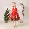 Traje de Natal para crianças Estampa Papai Noel Floco de Neve Elfo Traje para Crianças Vestido de Festa Vestido