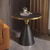 Mesa de centro de losa de roca de lujo ligero para espacios pequeños, mesa redonda pequeña minimalista moderna para sala de estar del hogar, mesa de alta gama para ocio y discusión para clubes