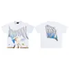 Camiseta de Estrás Emoción Mixta Calle Alta Americana Estampado de Bebé Ángel Holgada Algodón Puro Marca de Moda Manga Corta Verano