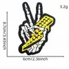 Patch de Bordado Punk Caveira Mão Raio Cruzada Patch Bordado Gesto V Acessórios para Roupas Patch Termocolante
