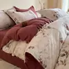 Juego de cuatro piezas estilo vintage de algodón cepillado Clase A, sábana y funda de edredón de algodón grueso para otoño, venta al por mayor de ropa de cama Nantong