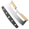 Cortador de pizza al por mayor en stock, cuchillo para pizza de acero inoxidable, cortador de fideos semicircular, herramienta de cocina para hornear, cuchillo basculante para pizza