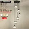 Lámpara de Araña para Escalera de Pasillo Loft Dúplex Lámpara de Cristal de Lujo Sencillo Moderno Nórdico Lámpara Giratoria para Comedor de Villa Pabellón