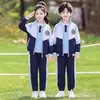 Conjunto de uniforme escolar para estudiante de primaria, uniforme de jardín de infantes, conjunto de tres piezas deportivo de estilo británico para niños de primer grado para primavera y otoño