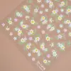 Redanco5D Relieve Popular Dibujo Animado Pegatina para Uñas Rosa Amarillo Azul Flor de Crisantemo Pegatina Estéreo para Uñas Dr1418